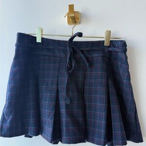 Hollister Navy and Red Plaid Mini Skirt